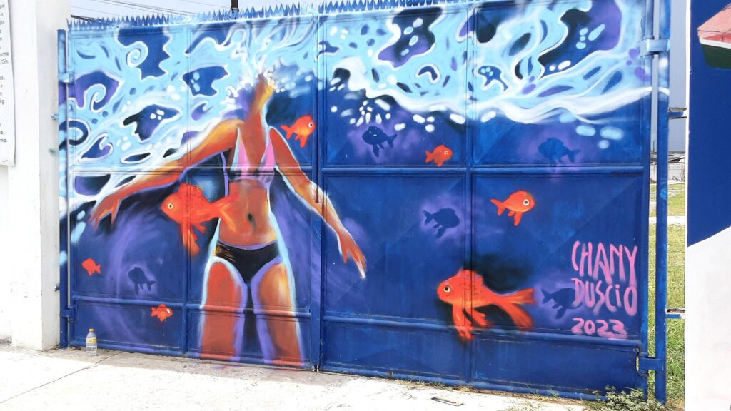 Obra de arte de Chany Duscio - Banho de mar - Tinta spray