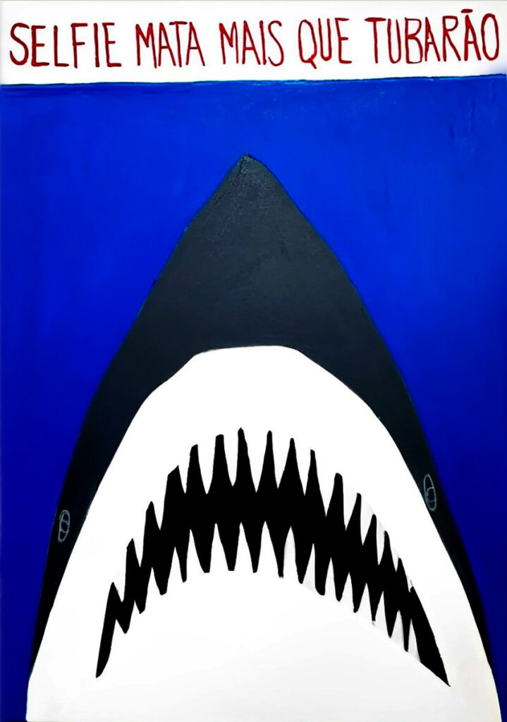 Obra de arte de Luís Só - Tritubarão, 2023 - Acrílica e Giz Pastel Oleoso sobre Tela