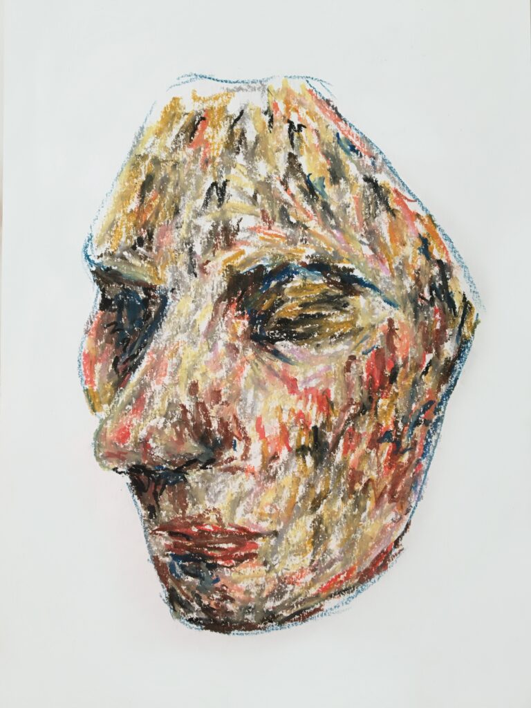 Obra de arte de Natalia Gassner - Sem título, da série Retratos de Uma Solidão Urbana, 2021 - Giz pastel oleoso sobre papel