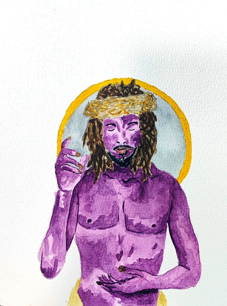 Obra de arte de Gael Rocha - Cristo, 2024 - Aquarela sobre papel