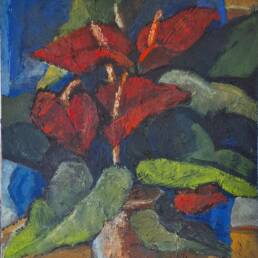 Obra de arte de Junio Oliveira - Antúrio,  2024 - Óleo sobre tela 