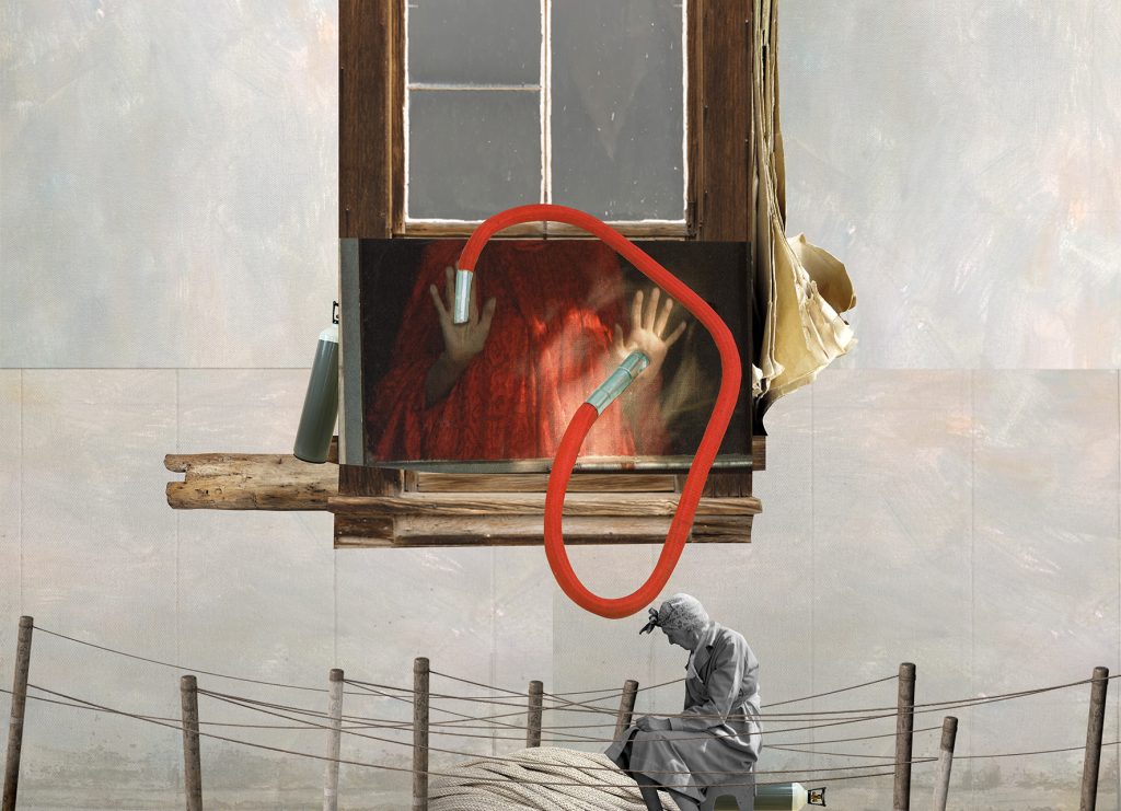 Obra de arte de Marcia Albuquerque - Percurso Nômade - Colagem manual e digital