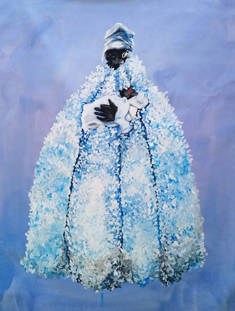 Obra de arte de Tassila Custodes - Yemanjá - A montanha  - Acrílica sobre tela