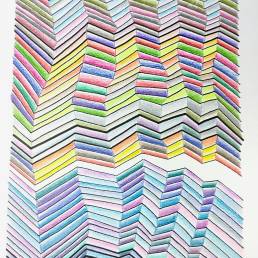 Obra de arte de Francisco del Tetto Jr. - Biblioteca 1 -  Lápis de cor, papel 200g